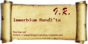 Immerblum Renáta névjegykártya